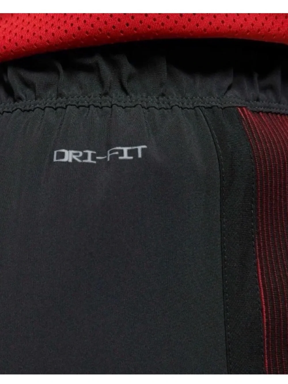 Jordan Black Athletic Layered Training Shorts with Red Underlayer